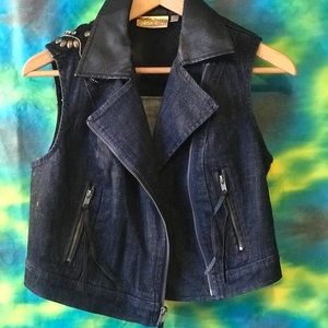 Princess Vera Wang embellished vest (faux leather)